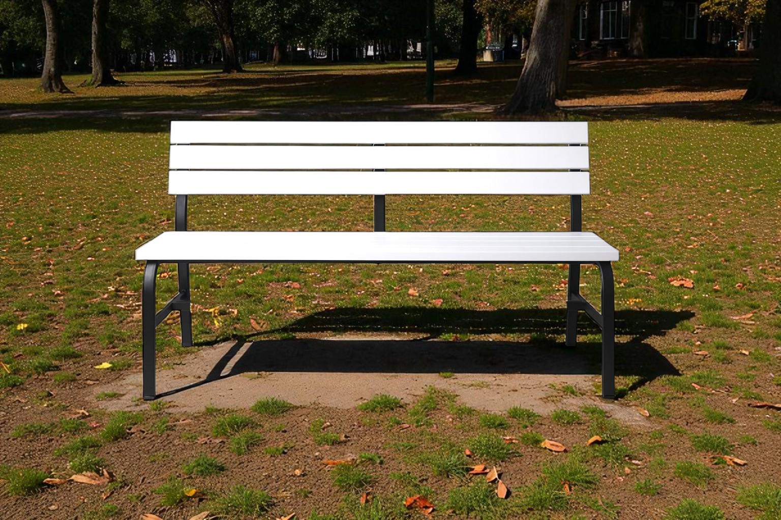 Лавка пластикова ТОБІ ШО для дачі/саду та парку 1504х822х707 мм Біло-чорний - фото 3