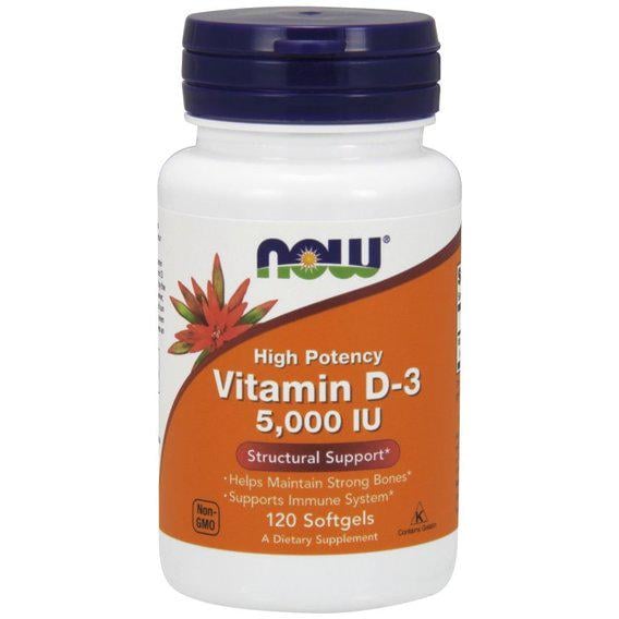 Витамин D NOW Foods Vitamin D-3 5,000 IU 120 Softgels