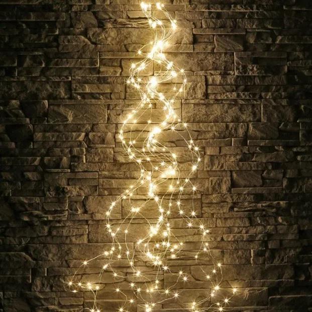 Гирлянда лучи росы 2 м 200 LED 10 нитей 220V Желтый