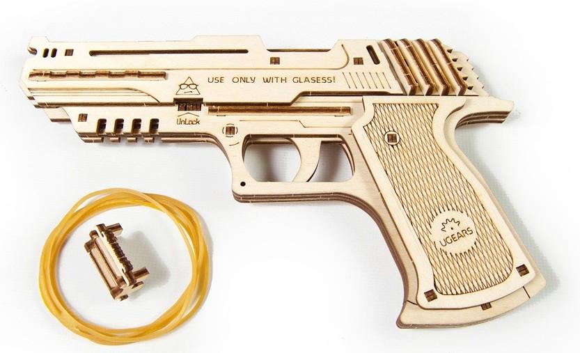 Пазл механический 3D UGEARS Пистолет Вольф-01 (2207) - фото 2 Пазл механический 3D UGEARS Пистолет Вольф-01 (2207) - фото 2