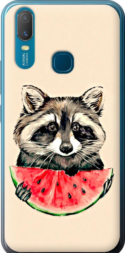 Чехол на Vivo Y11 Енотик с арбузом (4605t-629-42517)