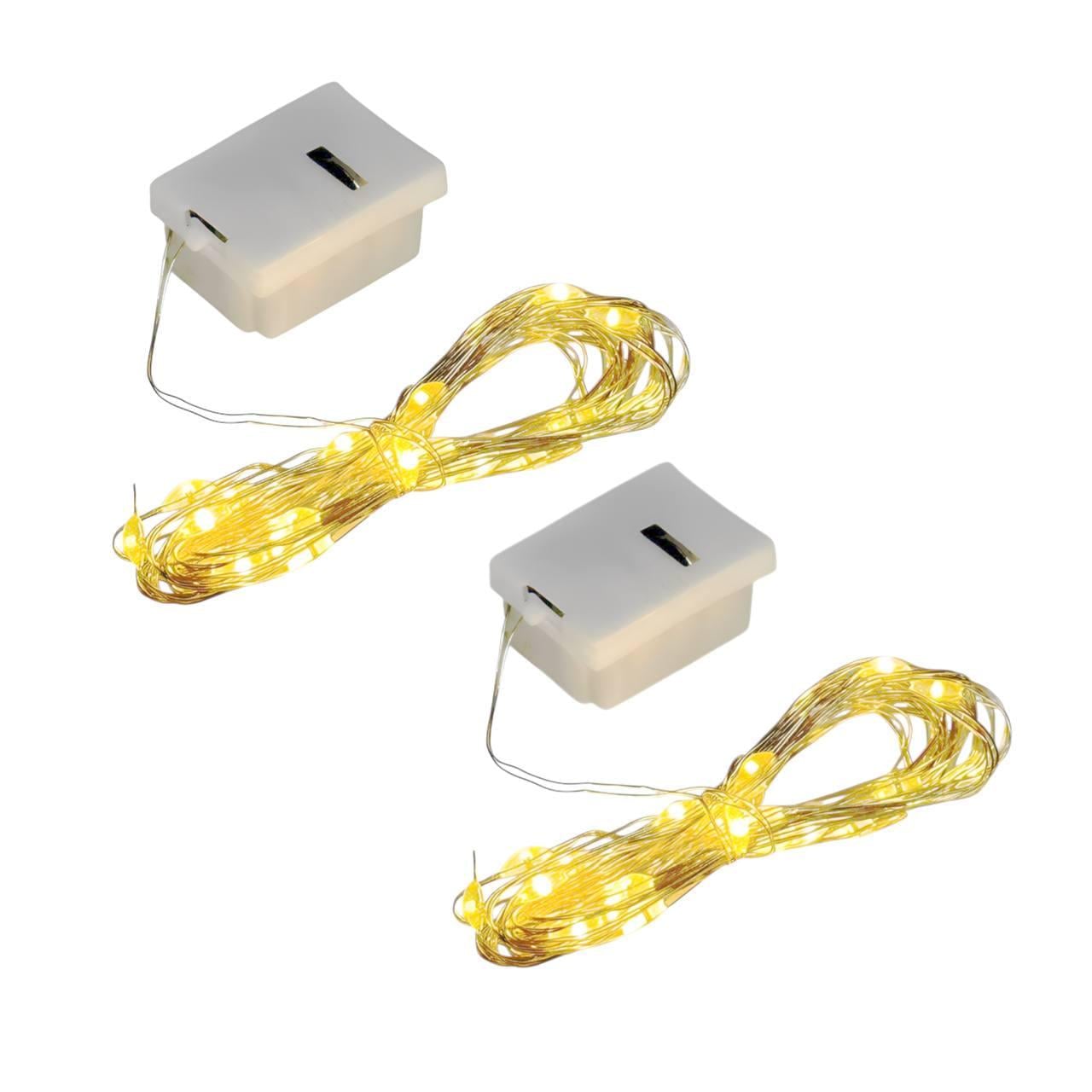 Гирлянда нитка на батарейках Роса 2 м 20 LED 2 шт. Желтый-светлый (4a1f72ef)