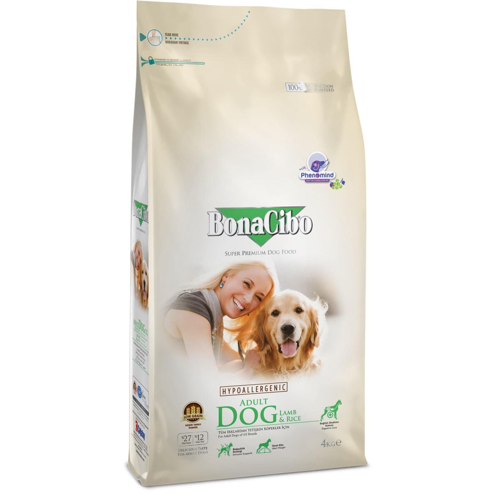 Корм сухий BonaCibo Dog Lamb&Rice з ягнятиною для дорослих собак 4 кг (8694686406168)