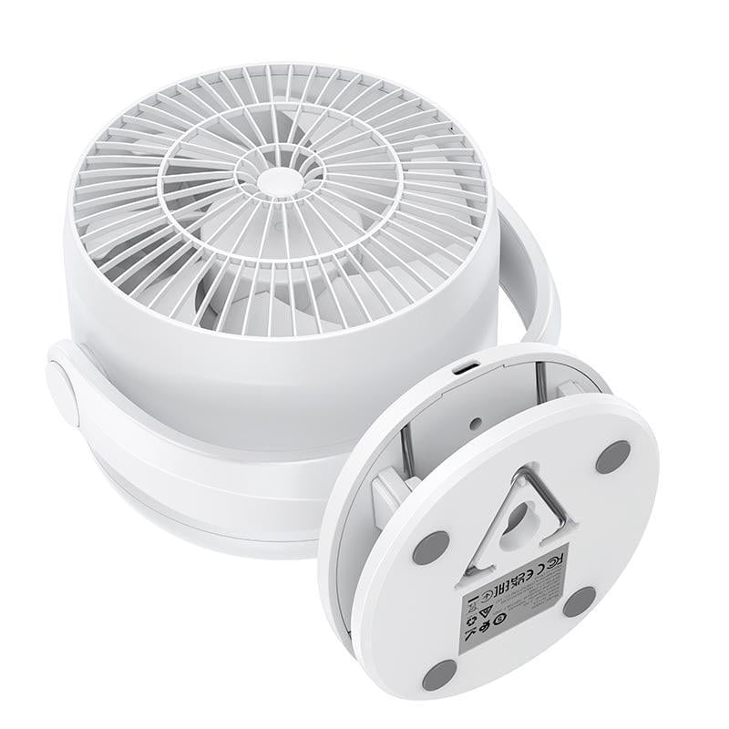 Вентилятор портативний настільний Hoco HX608 на прищіпці з LED дисплеєм 3600 mAh White (cf473844) - фото 7 Вентилятор портативний настільний Hoco HX608 на прищіпці з LED дисплеєм 3600 mAh White (cf473844) - фото 7