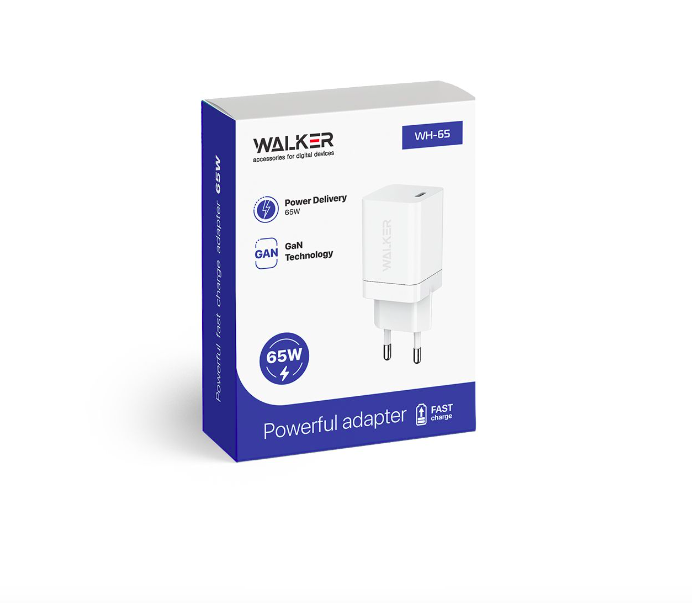 Сетевое зарядное устройство Walker WH-65 PD 65W/GaN Technology White - фото 6 Сетевое зарядное устройство Walker WH-65 PD 65W/GaN Technology White - фото 6