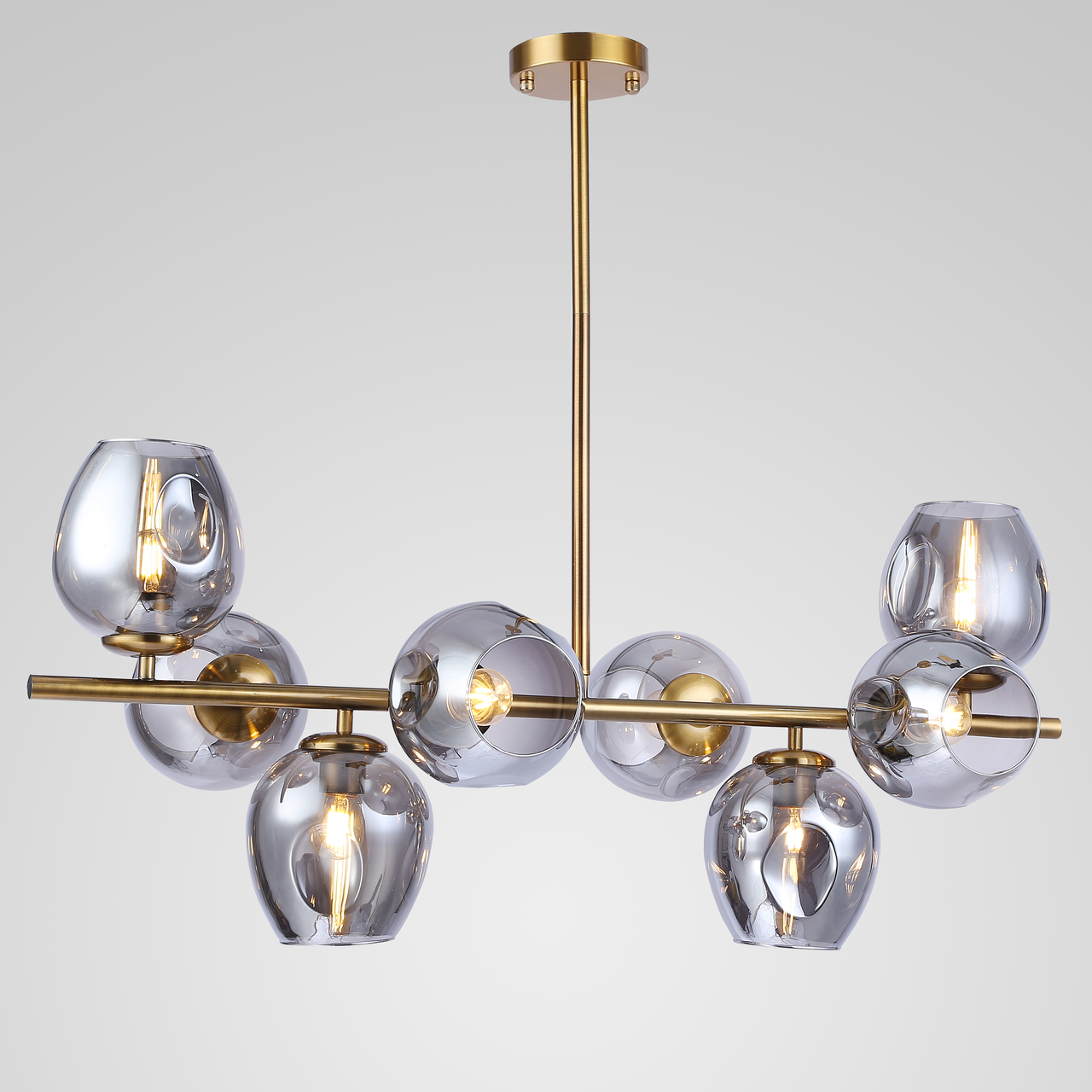 Люстра Svet на штанге с восемью плафонами под лампы Е27 Дымчатый (Z-881-8GG GG)