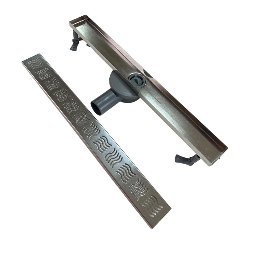 Трап линейный MAXIFLOW Сlassik Legal 60 см с решеткой Волна (4013.00360 K.060.1)