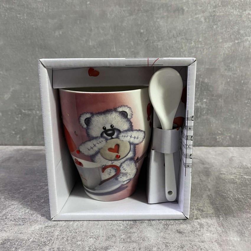 Чашка S&T 2064-3 с ложкой со стразами 300 мл