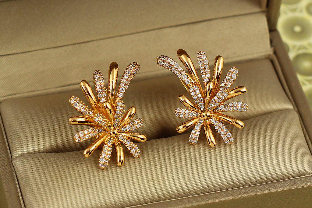 Серьги Xuping Jewelry Фейерверк 2,6 см Золотистый (29411166)