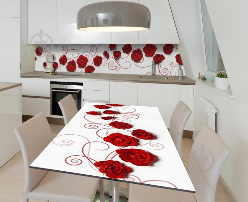 Наклейка 3Д виниловая на стол Zatarga «Вензель в бутонах» 650х1200 мм (Z184458/1st)