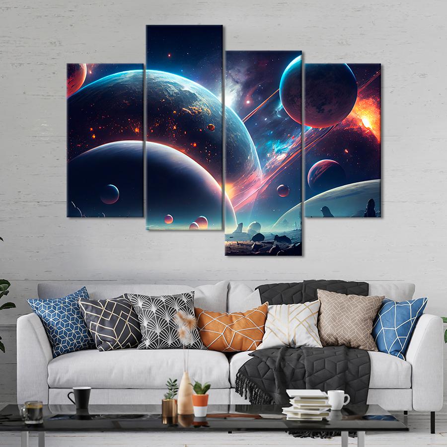 Картина космос Космические планеты 89x56 см (A1290-4) Картина космос Космические планеты 89x56 см (A1290-4)