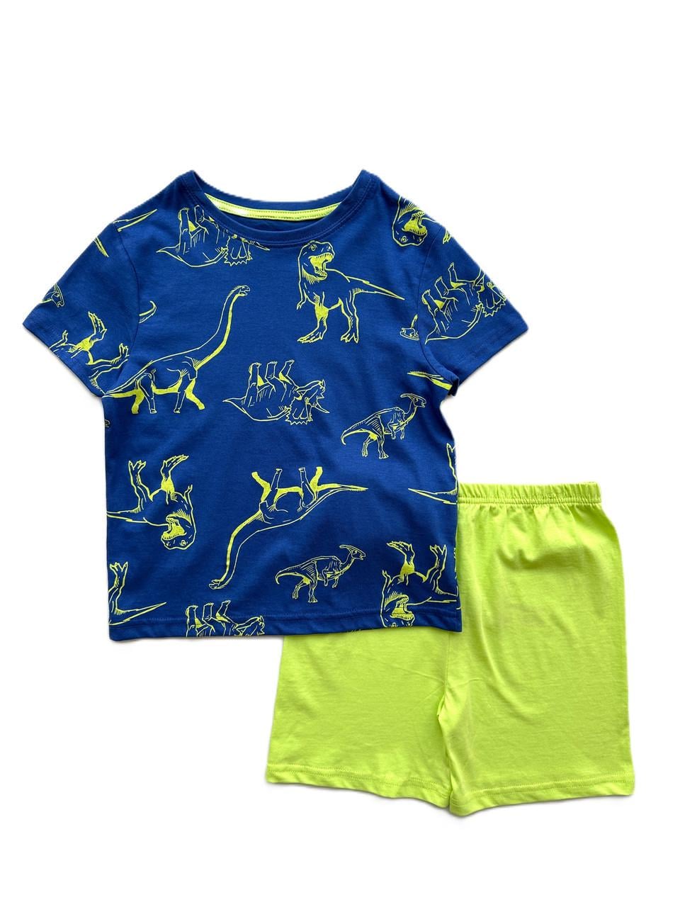 Піжама дитяча Primark Динозаври футболка/шорти 4-5 років 110 см Синій/Салатовий (05022026-23)
