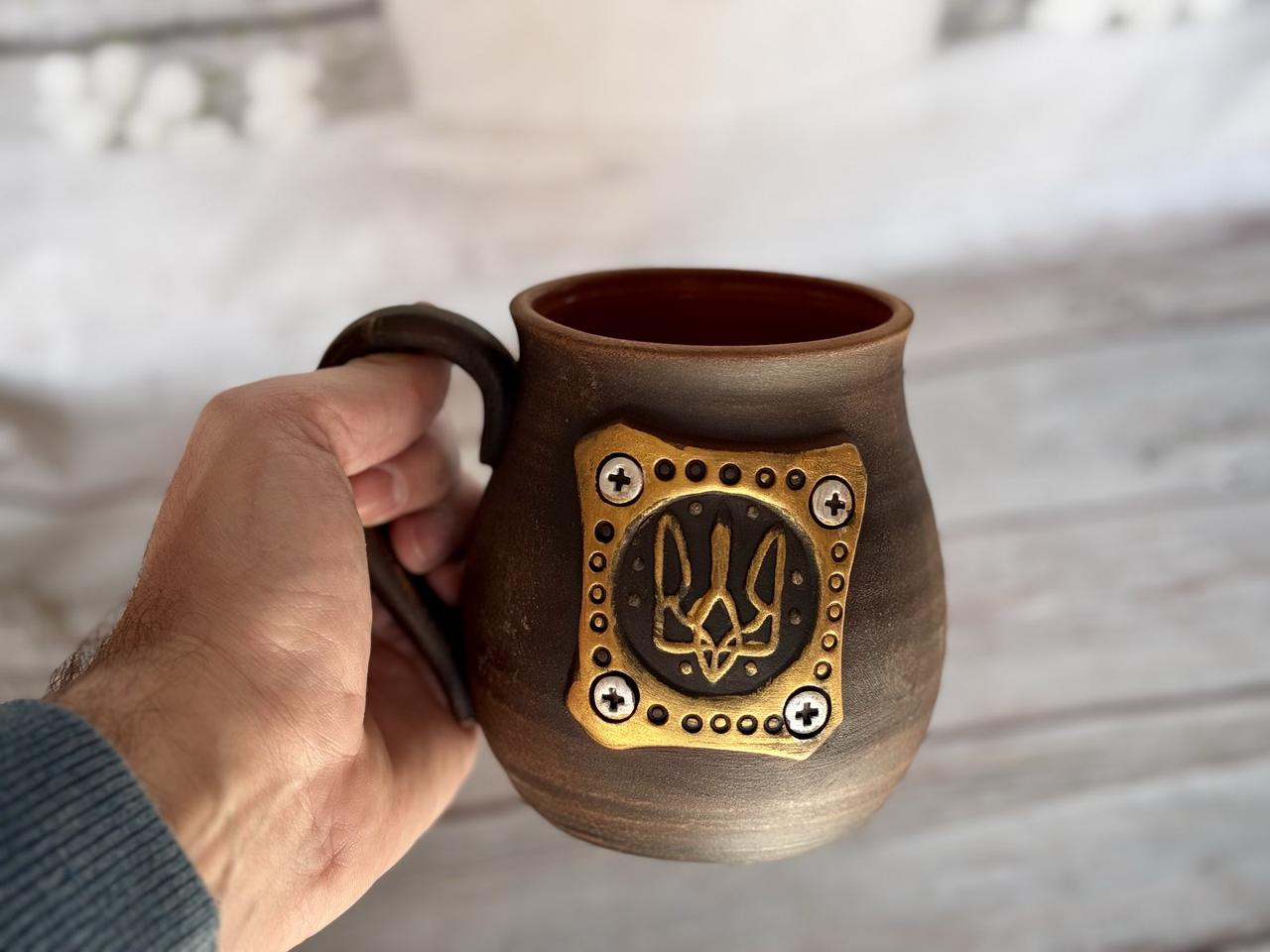 Чашка глиняна з Гербом України 600 мл (2563599886) - фото 6 Чашка глиняна з Гербом України 600 мл (2563599886) - фото 6