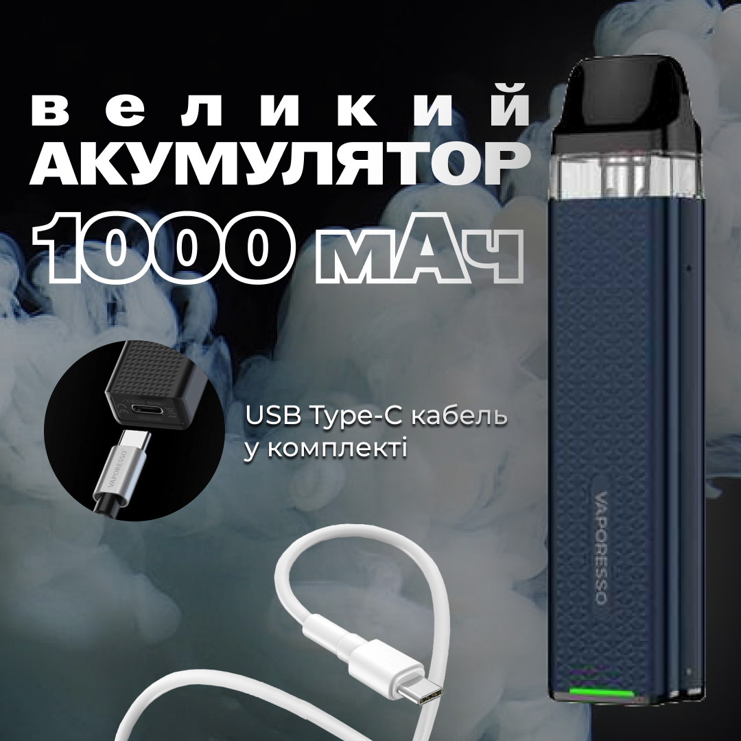 Электронная сигарета POD Vaporesso XROS 3 MINI Pod Kit 1000 mAh 2 мл Navy Blue (fca73454) - фото 4