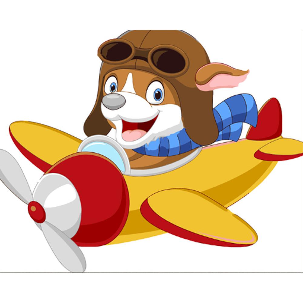 Картина по номерам Strateg Премиум Песик в самолете с лаком 30x40 см (Str-SS6733)