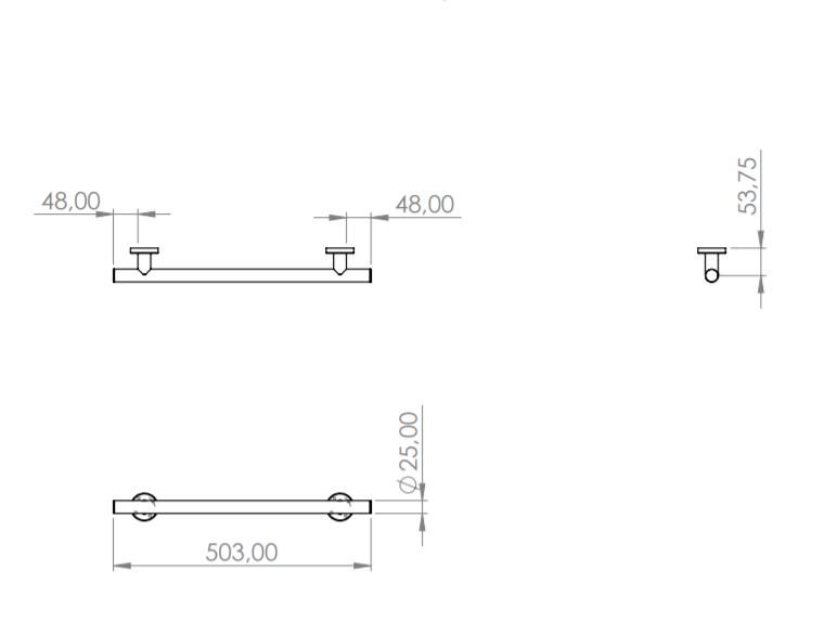 Поручень-ручка Maxiflow 50 см D25 4822.2550P.304.00 - фото 3 Поручень-ручка Maxiflow 50 см D25 4822.2550P.304.00 - фото 3