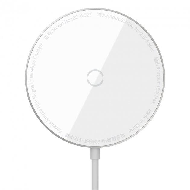 Беспроводное ЗУ Baseus Simple Mini Magnetic 15W White (WXJK-F02)