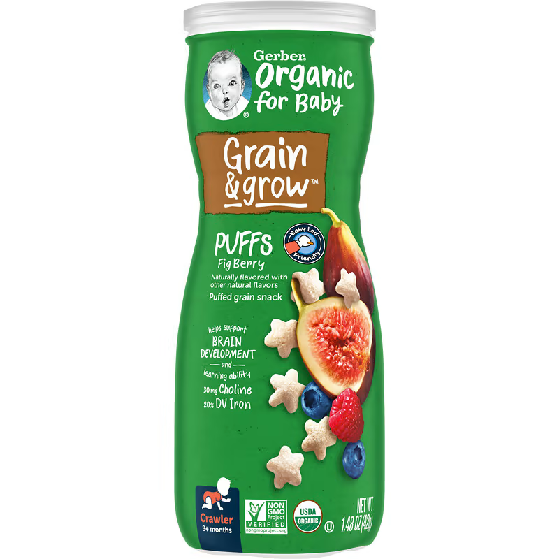 Снек з повітряних злаків Gerber Organic Puffs 42 г