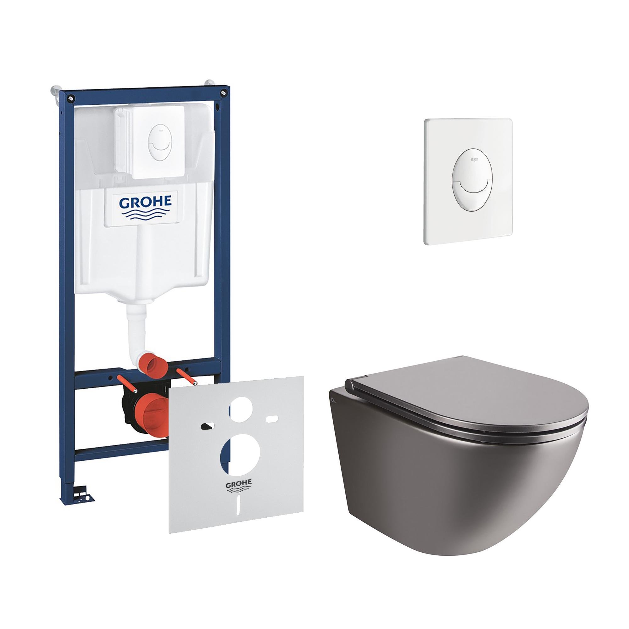 Комплект инсталляции Grohe Rapid SL 38722001QT1333046ENRMB с унитазом кнопка Белый (116303)