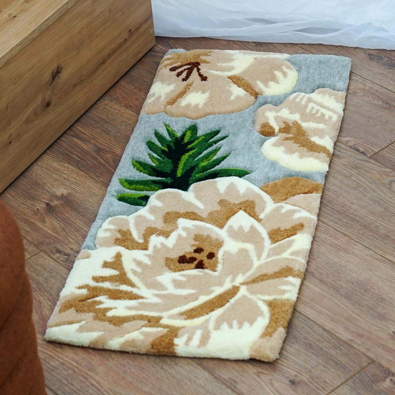 Ковер ручной работы Цветочки 100x45 см Ковер ручной работы Цветочки 100x45 см