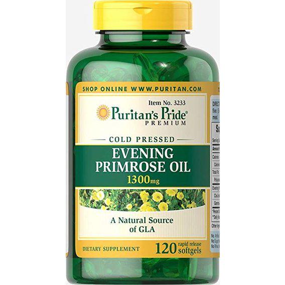 Масло вечерней примулы Puritan's Pride Evening Primrose Oil 1300 мг With GLA 120 Softgels