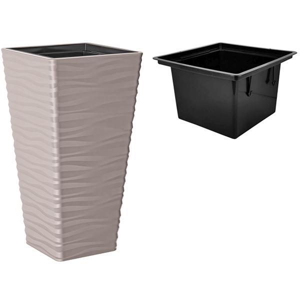 Горшок для цветов Sahara slim kwadro-35 Бежевый ( 3960-051) - фото 2 Горшок для цветов Sahara slim kwadro-35 Бежевый ( 3960-051) - фото 2