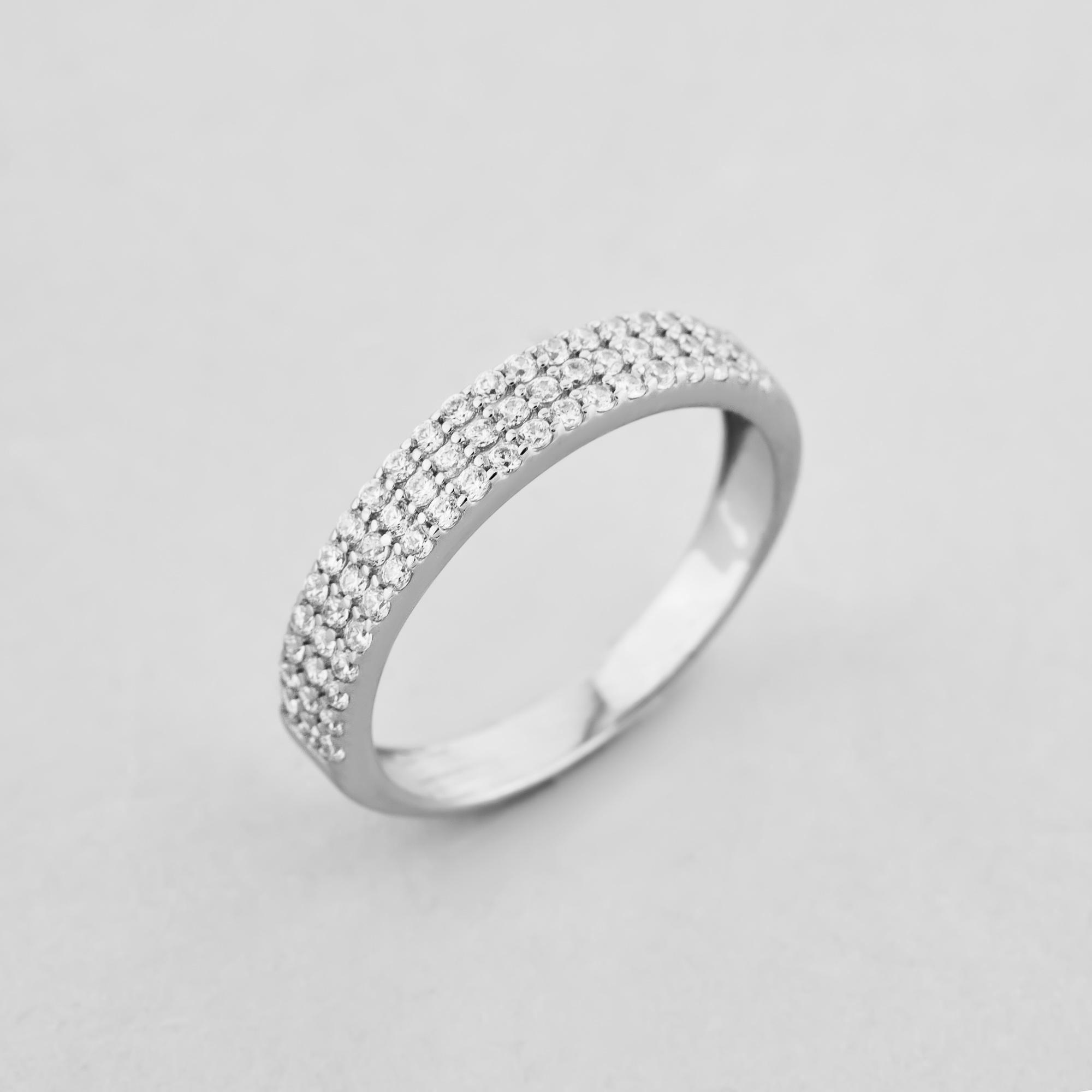 Серебряное кольцо Minimal Блестящее трио р. 18 (13070)