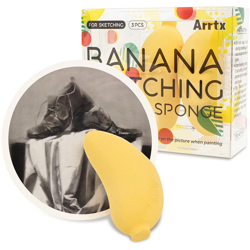 Спонж Arrtx Banana для растушевки эскизов 3 шт.