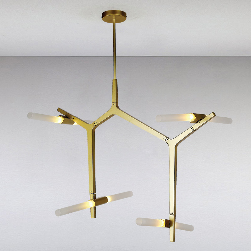 Люстра подвесная LED Light House LS-13113/8 GD на восемь ламп Золото