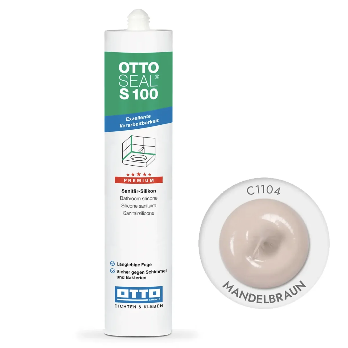 Силіконовий герметик OTTOSEAL S100 300 мм С1104 mandelbraun (S100C1104)