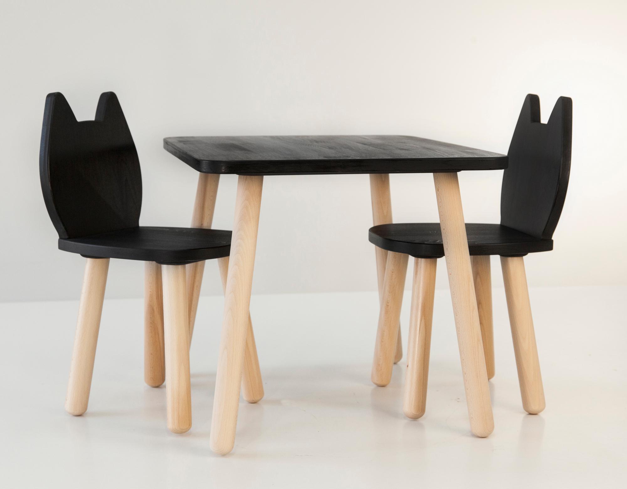 Столик дитячий і 2 стільчики Cat Tatoy 4-7 років Чорний (cfd5d5a5)