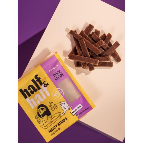 Ласощі для котів Half&Half у формі м'ясних смужечок з качкою 50 г - фото 2 Ласощі для котів Half&Half у формі м'ясних смужечок з качкою 50 г - фото 2