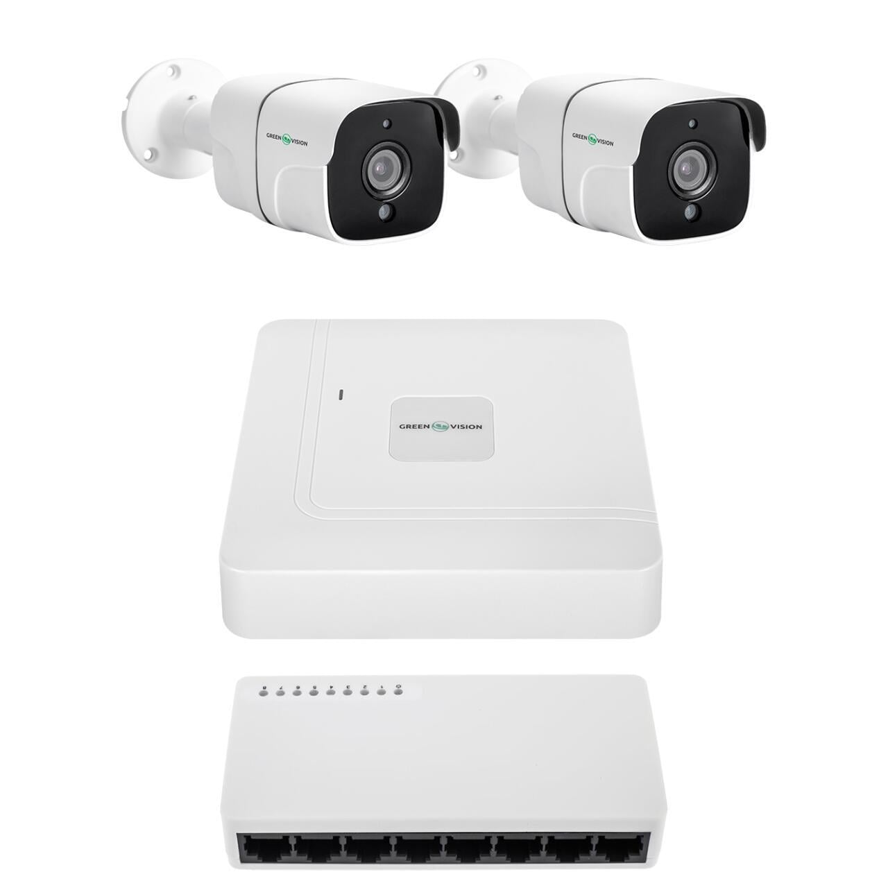 Комплект відеоспостереження GreenVision GV-IP-K-W97/2 2 камери 4MP IP NVR зовнішній (155136f3) Комплект відеоспостереження GreenVision GV-IP-K-W97/2 2 камери 4MP IP NVR зовнішній (155136f3)