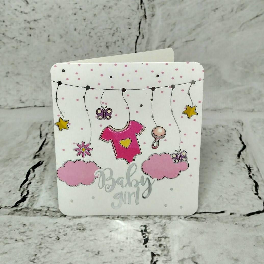 Открытка подарочная It's a girl Baby Shower 7,1х8,2 см (5503-1710)