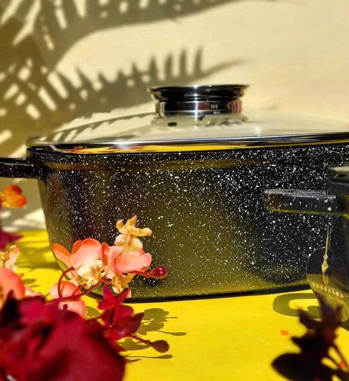 Набор кастрюль с мраморным антипригарным покрытием Edenberg ЕВ-8141 6 пр. Черный - фото 6 Набор кастрюль с мраморным антипригарным покрытием Edenberg ЕВ-8141 6 пр. Черный - фото 6