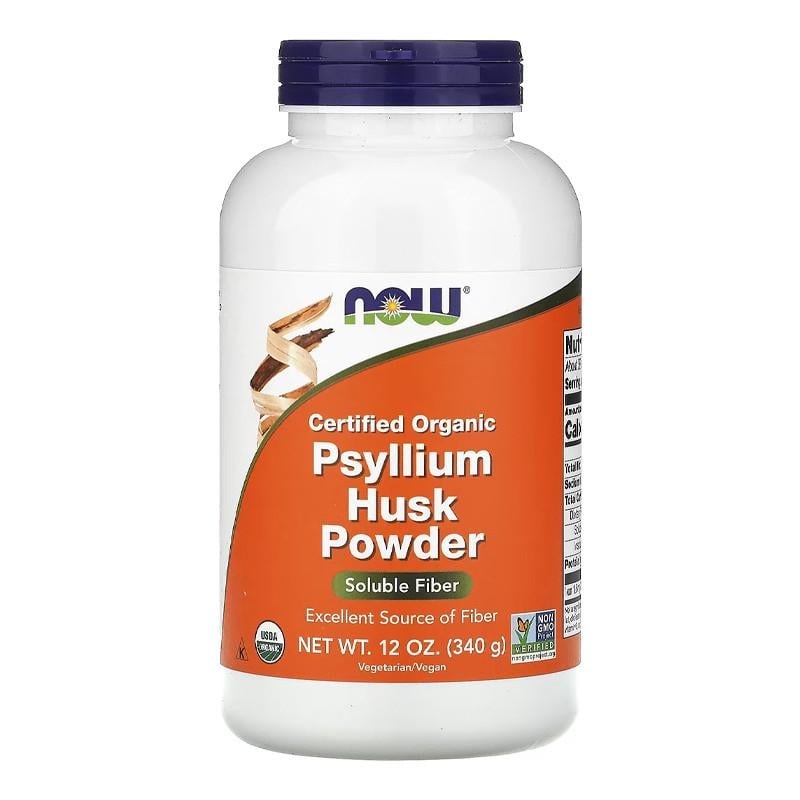 Клетчатка из подорожника органическая пищевая NOW Psyllium Husk Organic Powder (340 г 20248-01)