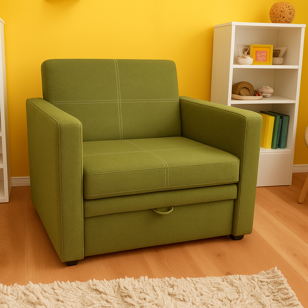 Диван-крісло м'який розкладний Tobi Sho Максіан рогожка Bahama 1140х850х830 мм 17/Салатовий - фото 1