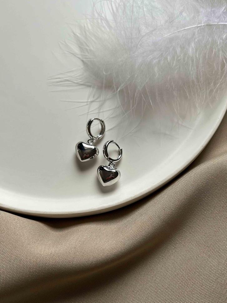 Серьги с сердцем Серебряный (5569) Серьги с сердцем Серебряный (5569)