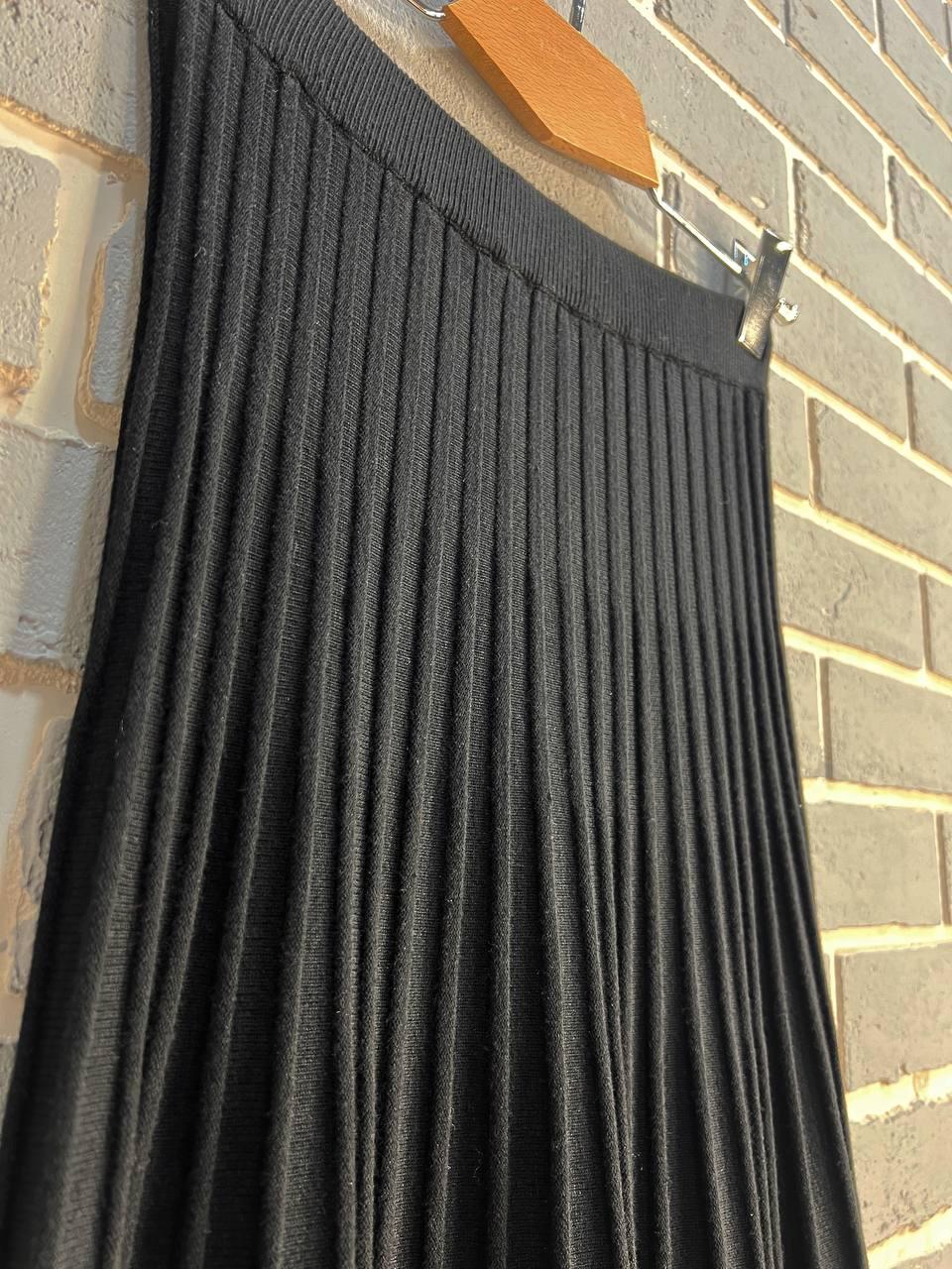 Спідниця жіноча My fashion 3308 в'язка довга рубчик трапеція OS Чорний (3119) - фото 4