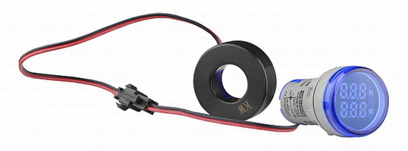 Светосигнальная арматура АСКО-УКРЕМ с индикатором потребляемой мощности тип B серии U-ADM-W круглая ᴓ22 мм Синий (00000055198)