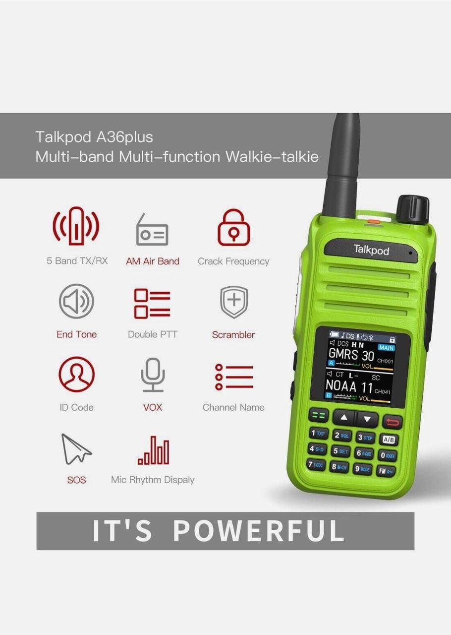 Рація Talkpod A36Plus GMRS/HAM VHF/UHF Airband AM/FM WFM - фото 2