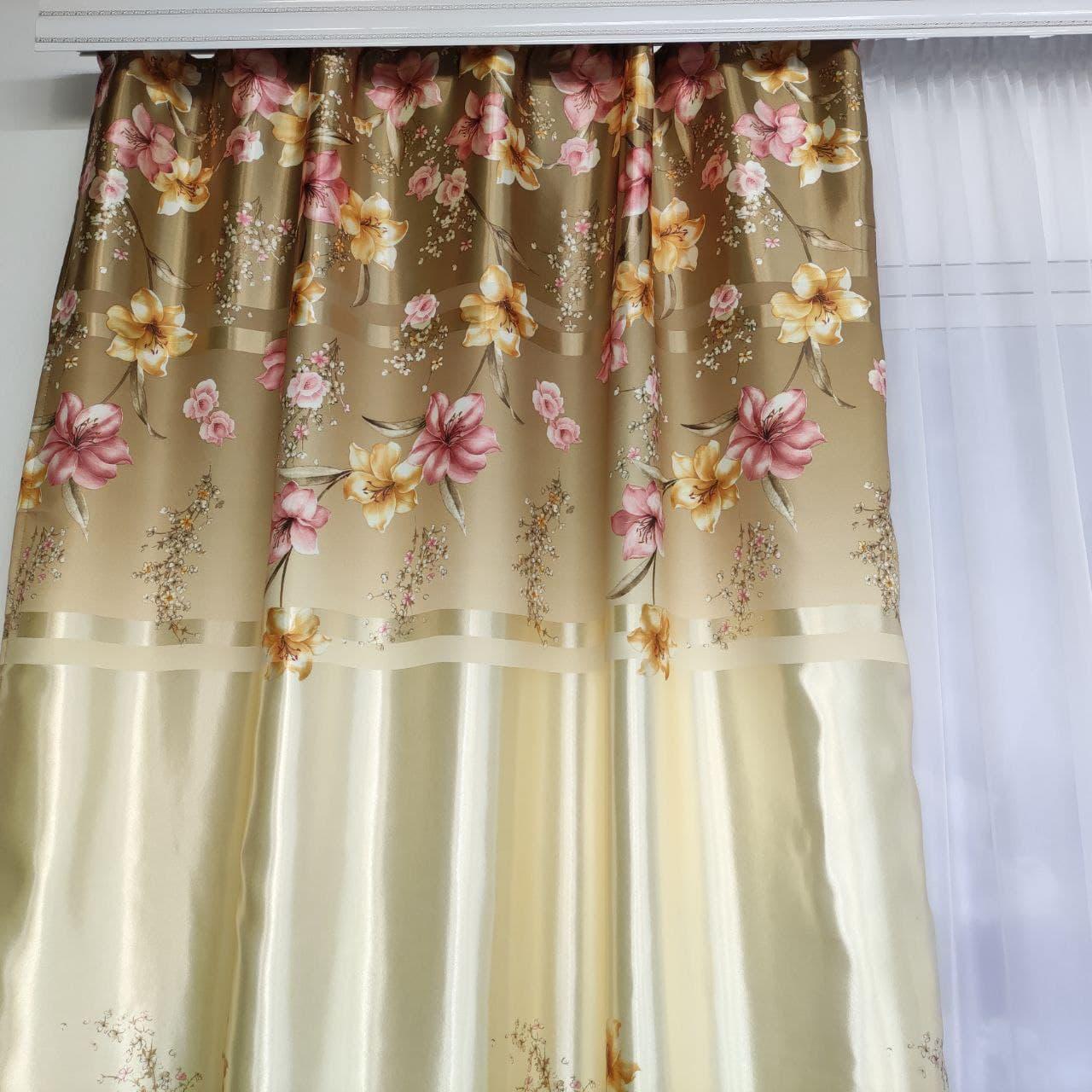 Штори ALBO з квітковим принтом 150x270 см 2 шт. Зелений (SH-M650-1) - фото 7 Штори ALBO з квітковим принтом 150x270 см 2 шт. Зелений (SH-M650-1) - фото 7