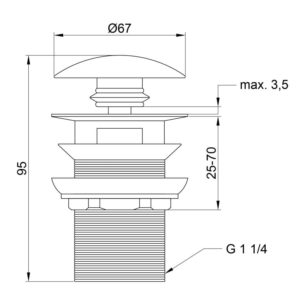 Сифон с донным клапаном Lidz Tani 47 00 003 002 с переливом для умывальника хромированный (LDTAN02CRM32528) - фото 5
