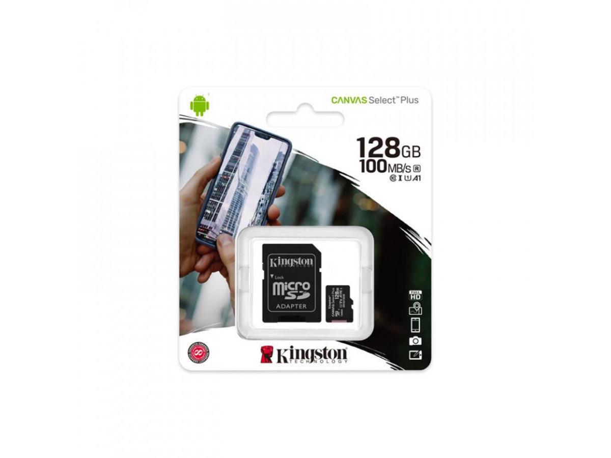 Карта памяти Kingston 128 Гб microSDXC Canvas Select Plus с SD адаптером (SDCS2/128GB) - фото 3