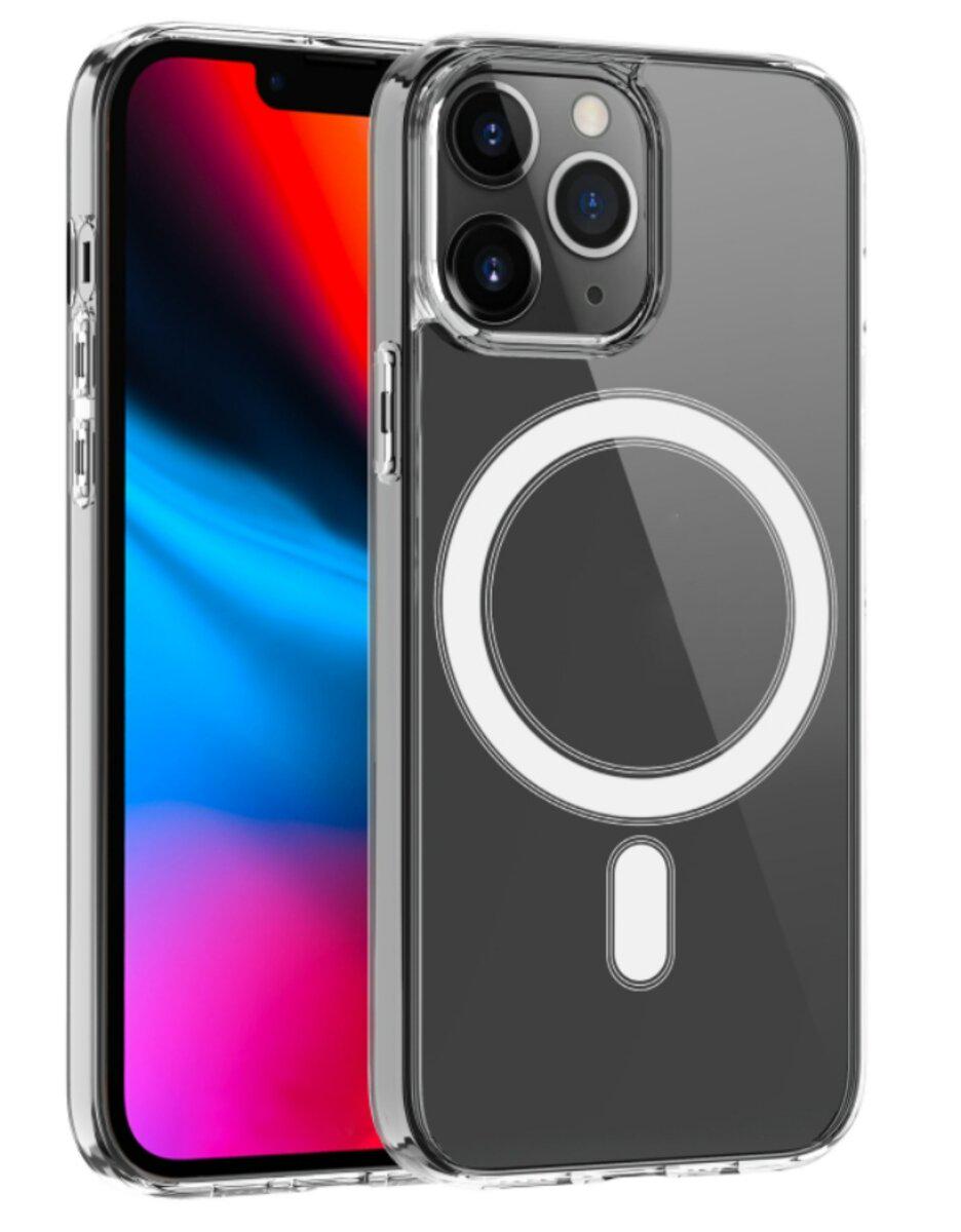Противоударный чехол для Apple iPhone 13 Pro Max Cosmic Acrylic MagSafe HQ / Transparent