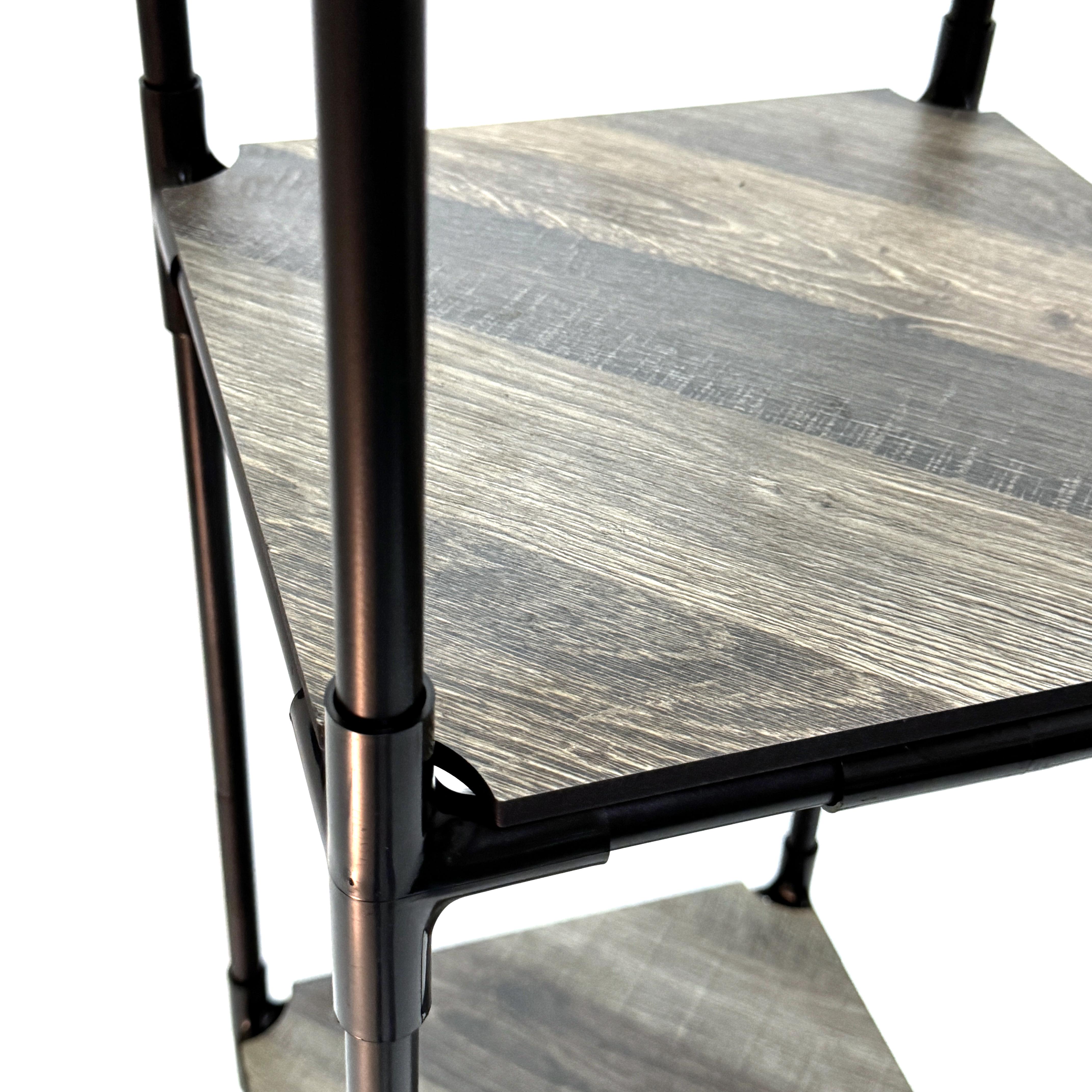 Стелаж для рослин Troya 4х рівневий металевий/МДФ ламіновані полички 1,45 м Чорний (27507107) - фото 5 Стелаж для рослин Troya 4х рівневий металевий/МДФ ламіновані полички 1,45 м Чорний (27507107) - фото 5