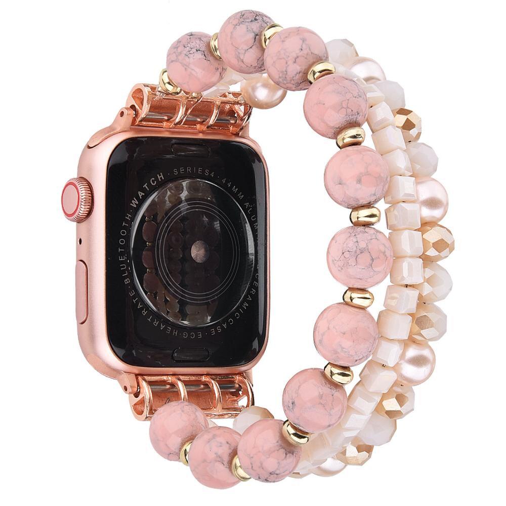 Браслет для Apple Watch из бусин 42-44 мм Персиково-розовый