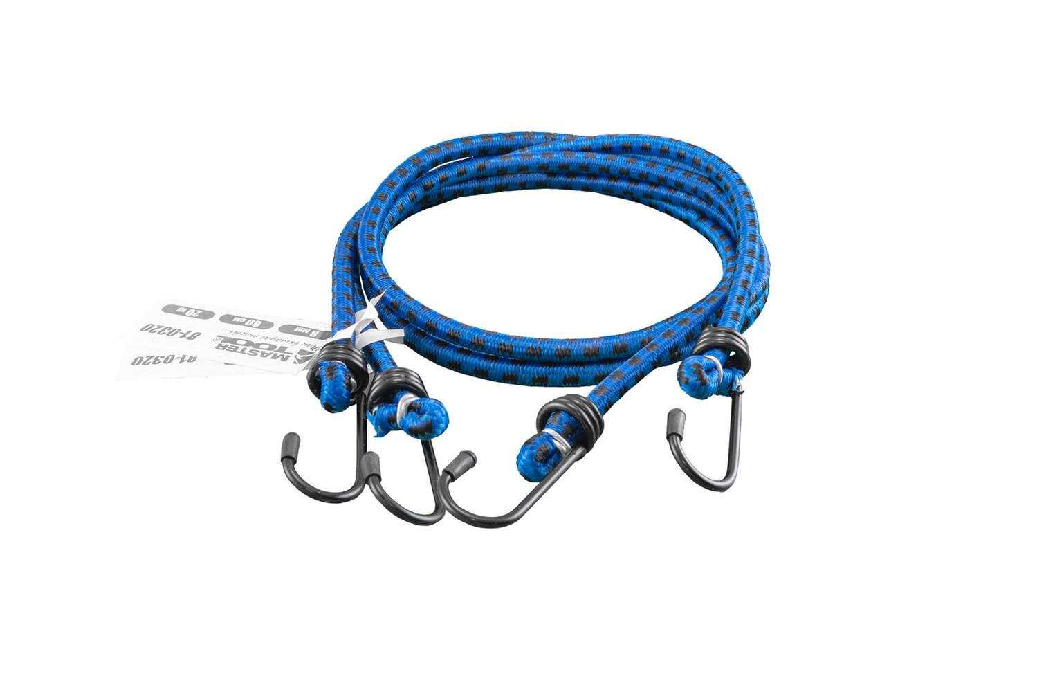 Стяжка вантажу гумова MasterTool Ø8 мм 80 см 2 шт. (81-0320)