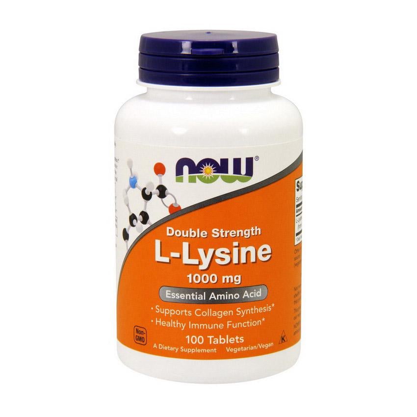 L-лизин NOW L-Lysine Double Strength 1000 мг 100 табл.