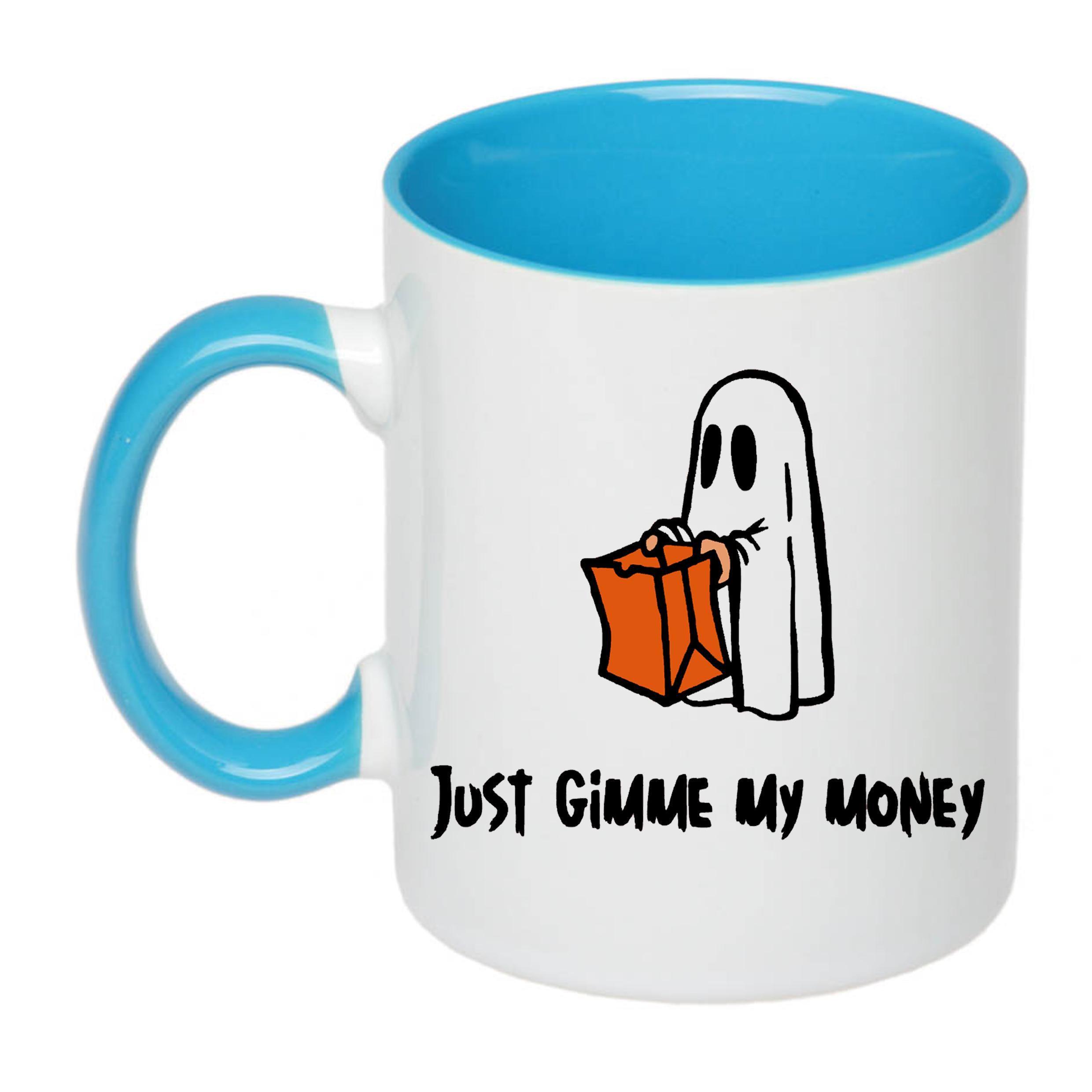 Чашка с печатью Just gimme my money 330 мл Голубой (20971) - фото 1